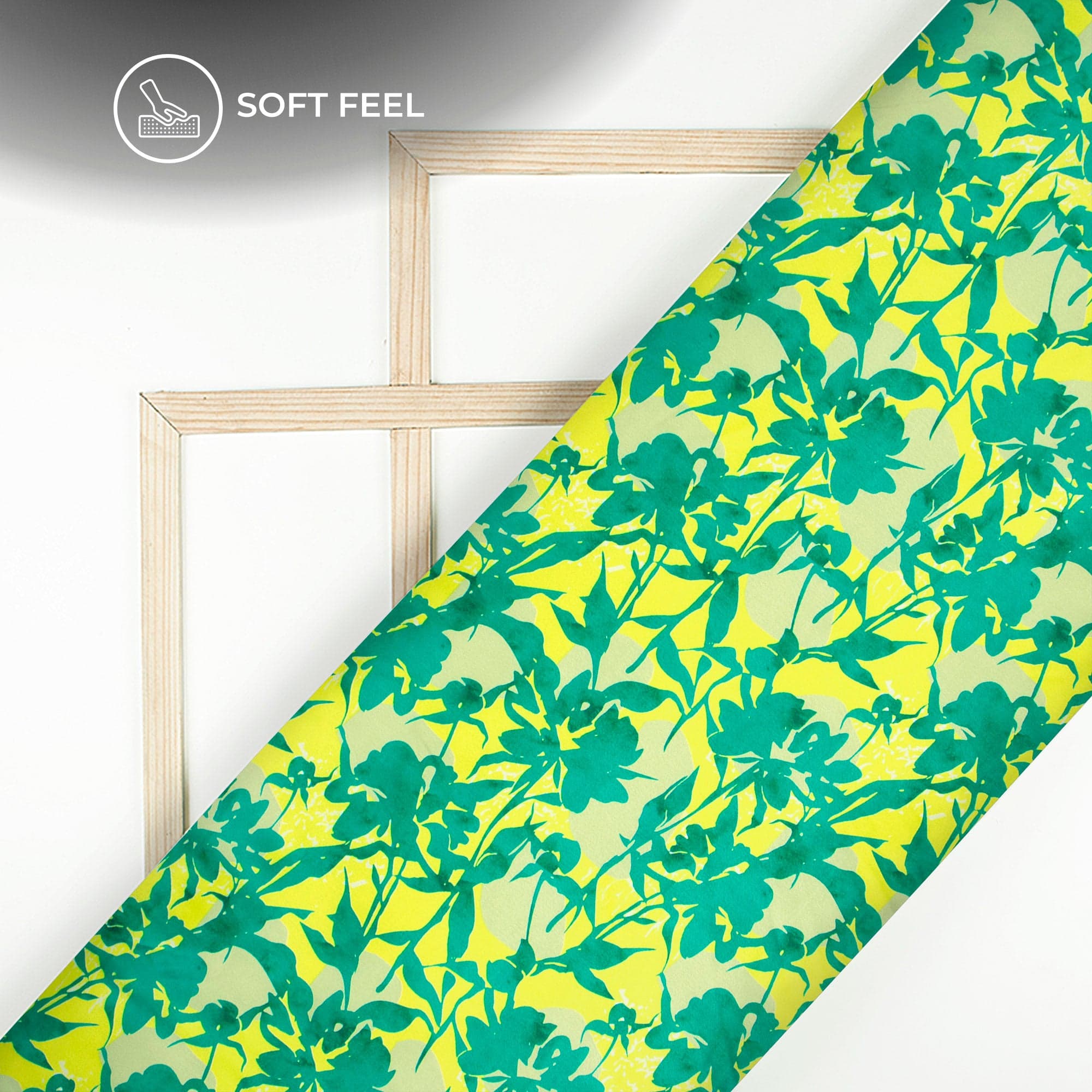 Green Floral Japan Satin — view 1