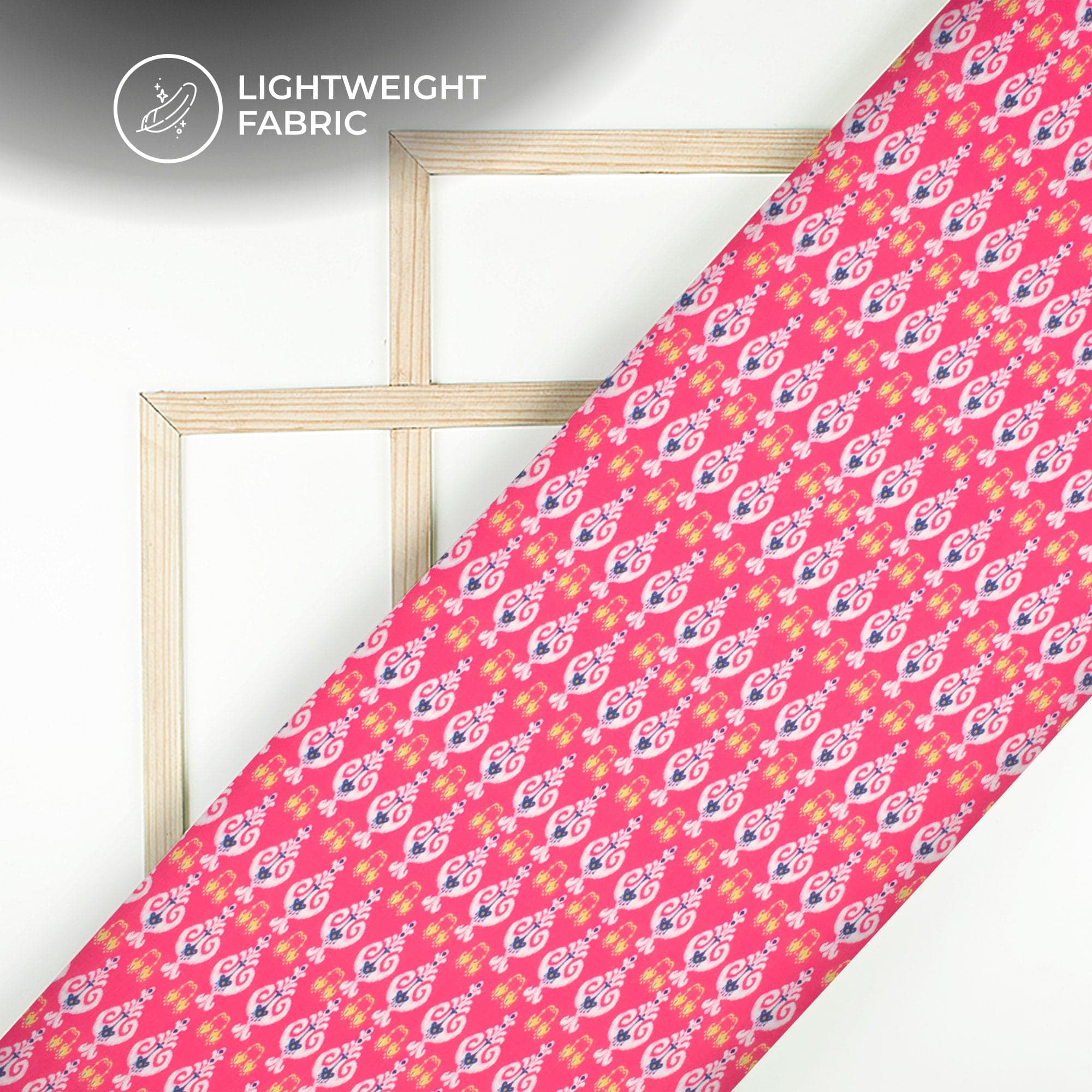 Pink Ikkat Poly Linen — view 1