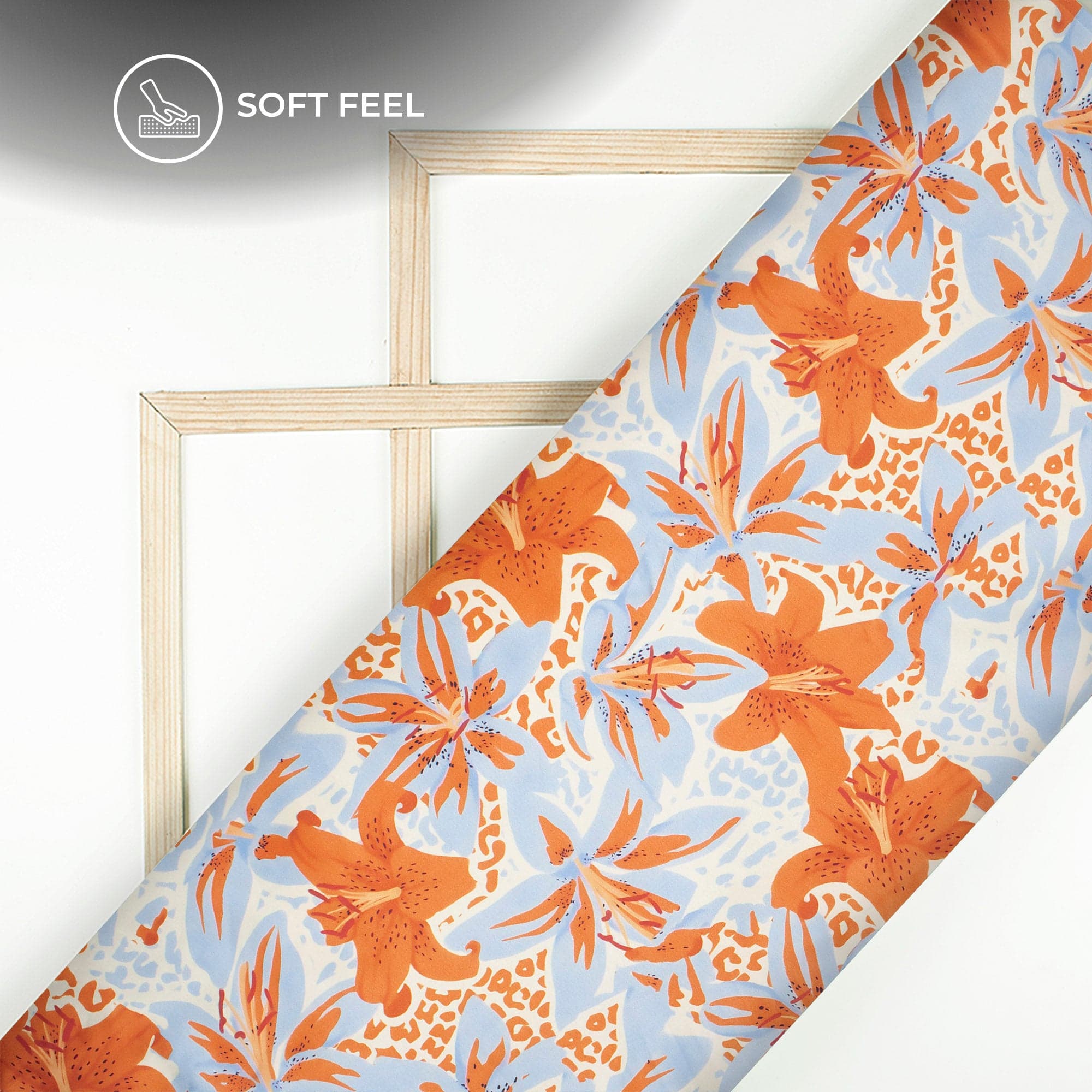 Brown Floral Japan Satin — view 1